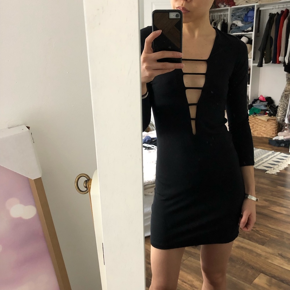 Blue life low cut dress NWOT